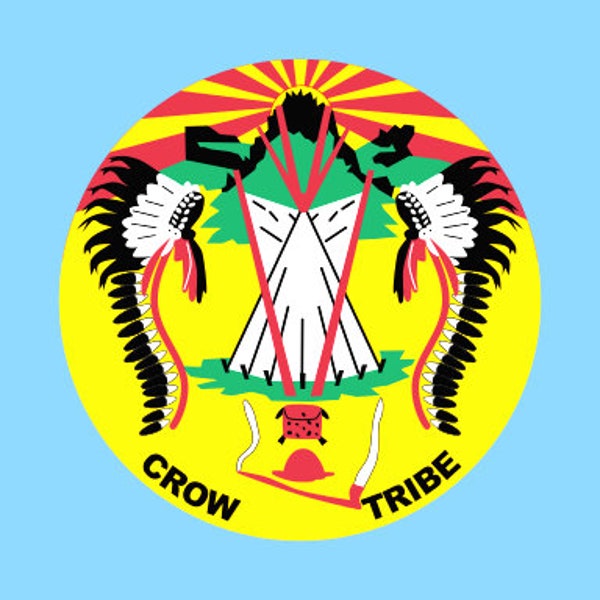 Flag of the Crow Indian Nation Self-adhesive Decal (Native American Pride)