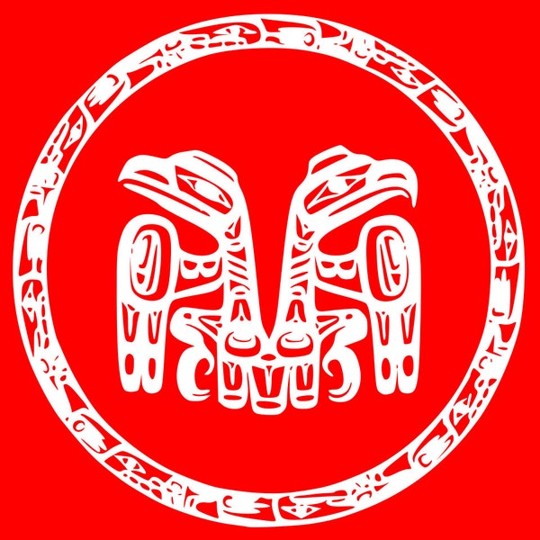 Flag of the Haida Indian Tribe Self-adhesive Decal (Native American Pride)