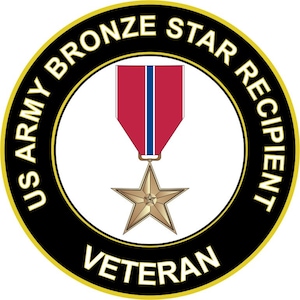 US Army U.S. Army Bronze Star Recipient Veteran Self-Adhesive Decal (Contour Cut)