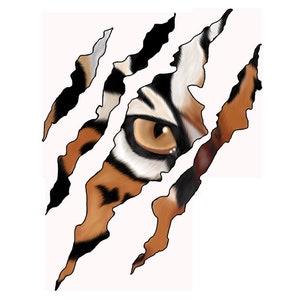 Tiger Art Self-Adhesive Vinyl Decal (Contour Cut)