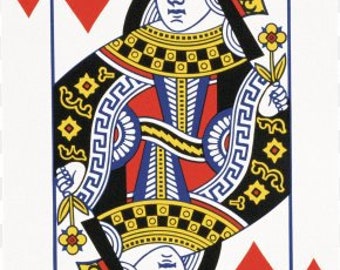 Sticker carte à jouer Queen of Hearts