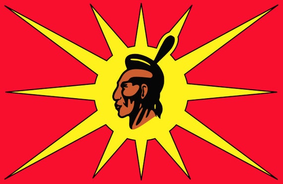 Bandiera Nativi Americani 3x5 Piedi - Indiani D'America OKA Mohawk - Poliestere