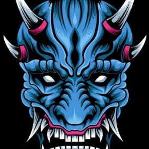 Hannya Demon Oni Mask Self-Adhesive Decal (HAN001)