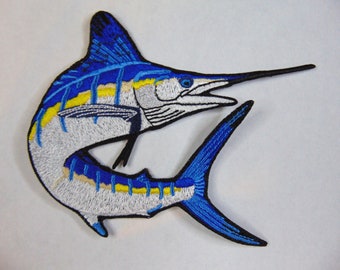 Swordfish Embroidered Applique Iron on Patch