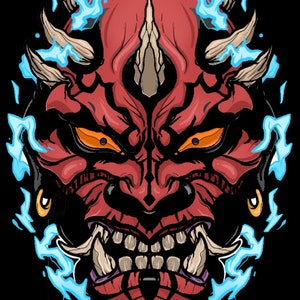 Hannya Demon Oni Mask Self-Adhesive Decal (HAN071)