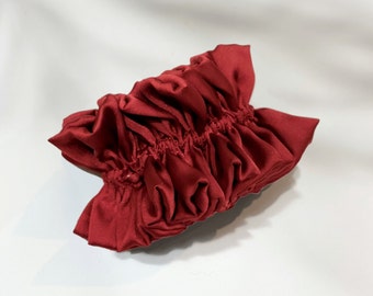 Luxury Silk Hair Scrunchie -  Red - FREE UK DELIVERY - Hair Accessories