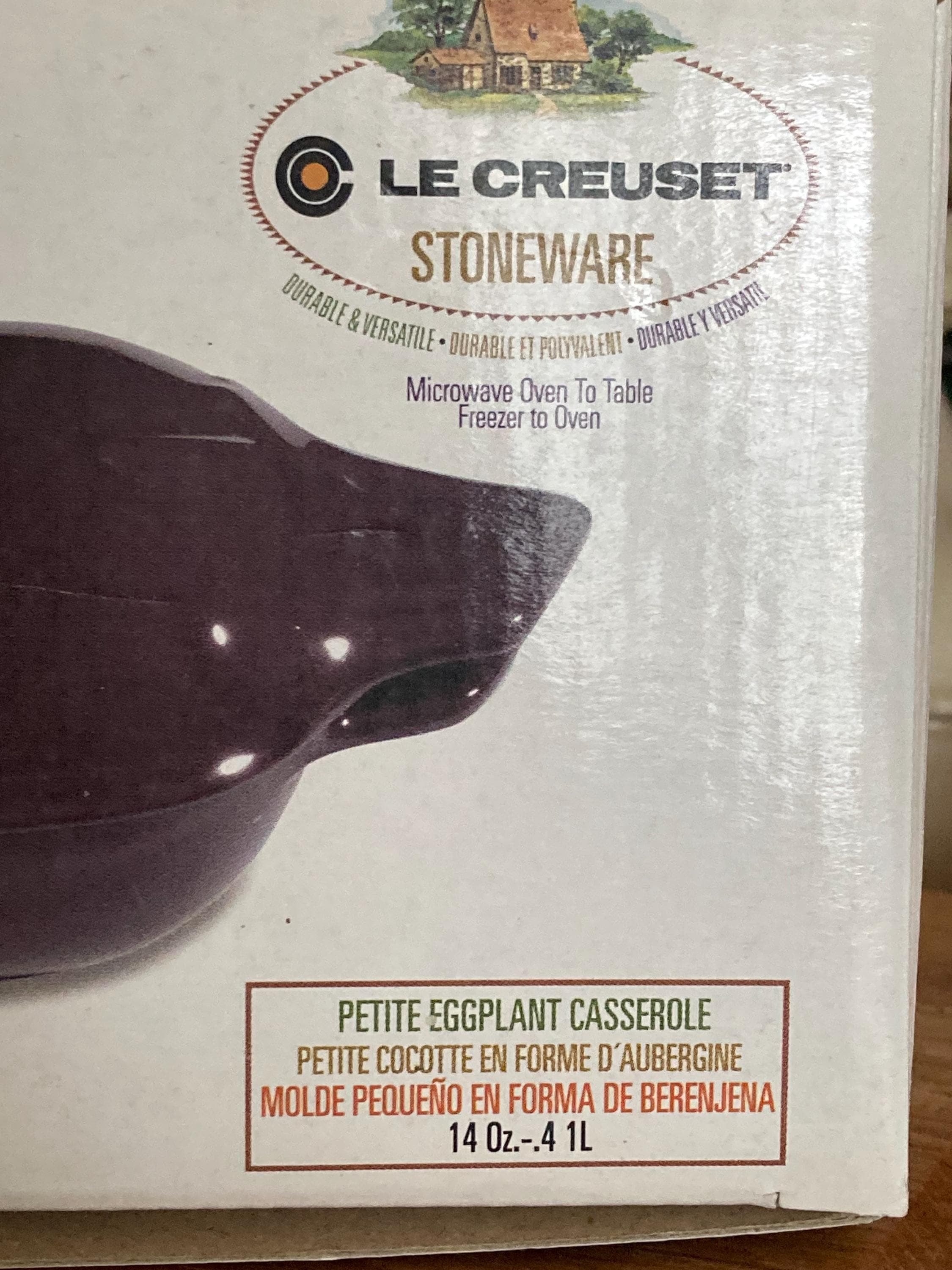 ル・クルーゼ ミニ ナス ココット：カシス ストーンウェア、廃盤