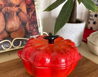 PLAT Le Creuset COUSANGES EN FONTE OVALE ø 28 CM ORANGE RARE Cocotte Four N° 5
