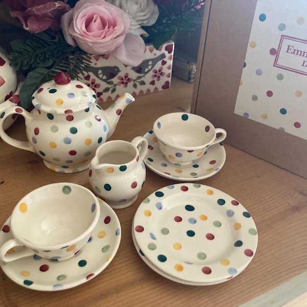 Zestaw do herbaty Emma Bridgewater Dollies: kolekcja Polka Dot Tinies, oryginalne pudełko