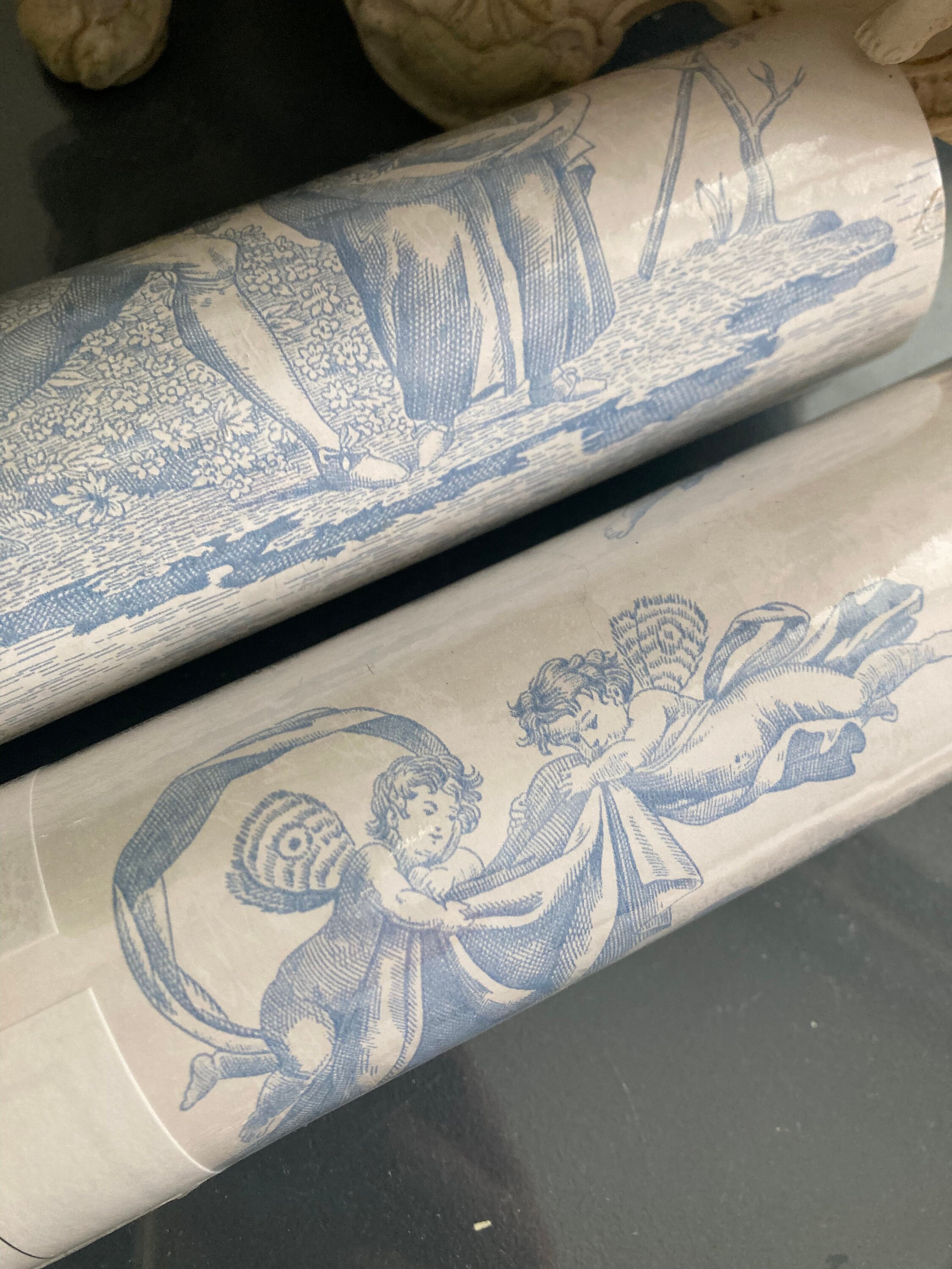 Laura Ashley Wallpaper toile Delphinium Circa Early 2000's French