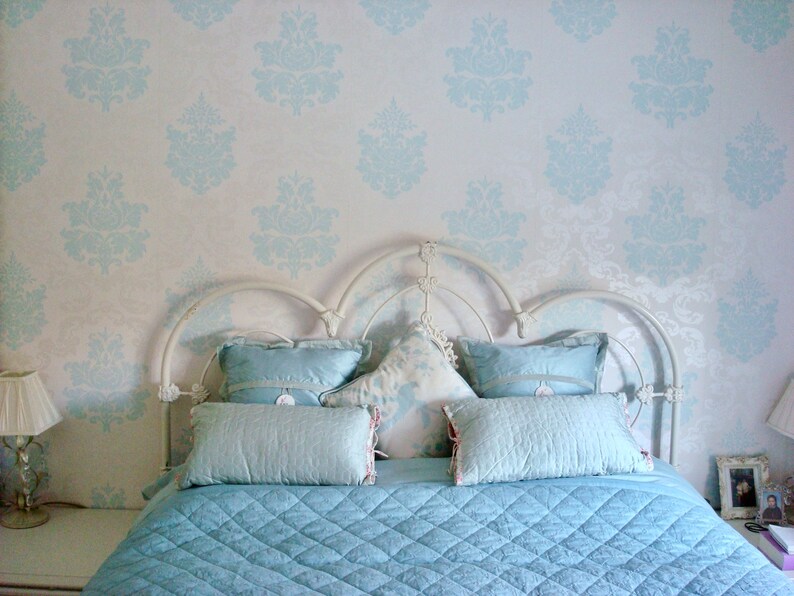 Laura Ashley Wallpaper delancy Duck Egg Circa Early 2000's French