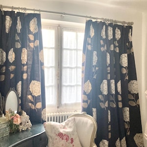 Osborne & Little Curtains Adara Linen • Triple Pinch Pleat • Interlined • Each W119" D100" Bespoke Elegant Manor House Drapes
