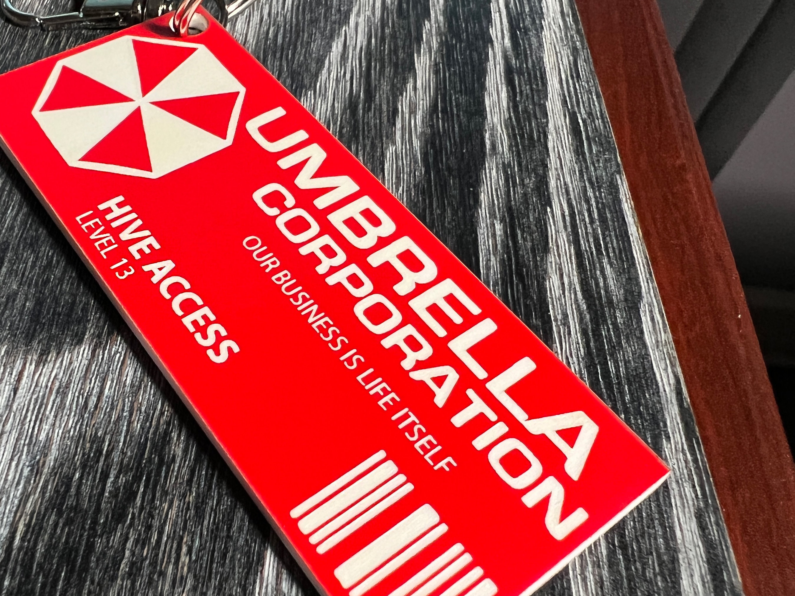 Resident Evil-sleutelhanger – Umbrella Corporation-horrortag – Raccoon City-zombiecadeau