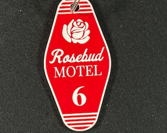 Schitt’s Creek Keychain – Rosebud Motel Retro Laser Engraved Acrylic Tag