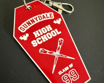 Sunnydale High Class of 99 Keychain, Laser Engraved Acrylic, Vampire Slayer Fan Gift