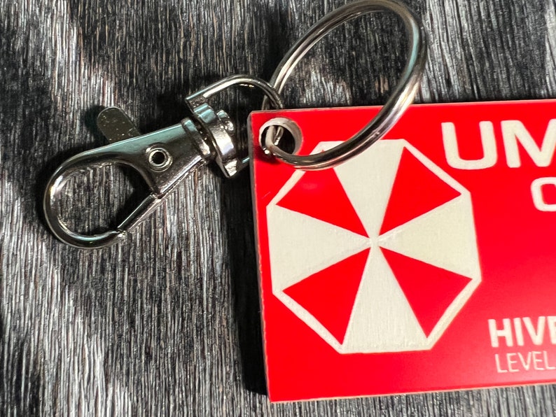 Retro Umbrella Corporation Key Chain Resident Evil Keychain Etsy