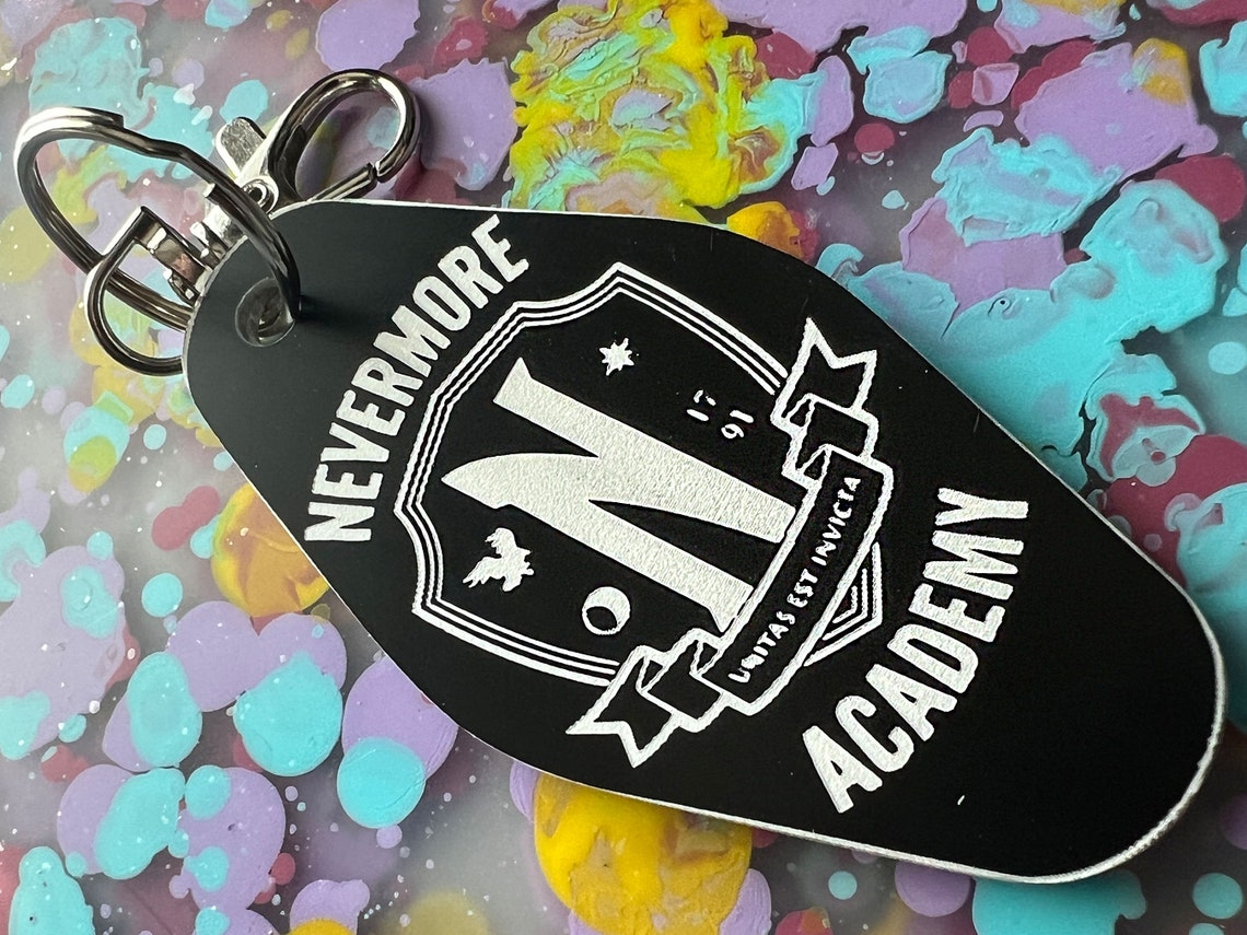 Nevermore Retro Hotel Keychain Laser Engraved Keychain Retro Etsy