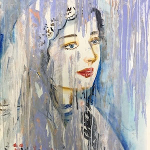 Oekraïense vrouw, Oekraïens schilderij, vrouw schilderij, vrouw acrylschilderij, Oekraïense kunst, originele acrylkunst, unieke kunst, tekeningen