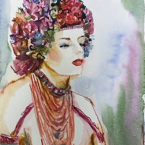 Mujer ucraniana, pintura ucraniana, arte ucraniano, pintura de acuarela, pintura de acuarela, arte de acuarela, pintura de arte, arte