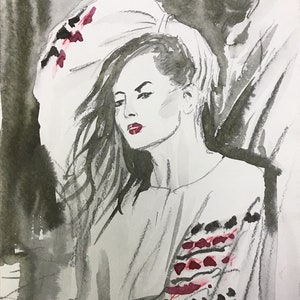 Ukrainian Woman, Watercolor Painting, Art Watercolor, Art Painting, Ukrainian Artist, Ukrainian Painting, Ukrainian Art