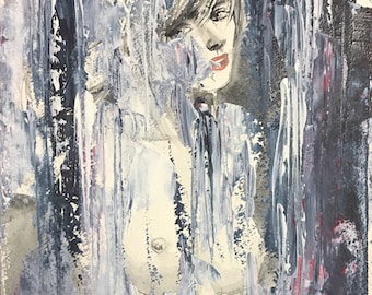 Woman Acrylic Painting, Acrylic Woman, Nudeart, Woman Painting, Woman Painting Art, Painting Woman, Acrylic Original Art, Unique Art