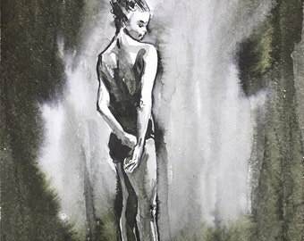 Ballerina Painting, Ballerina Print, Ballerina Original Art, Ballet Dancer Print, Woman Watercolor Painting, Woman Painting Art, Watercolor