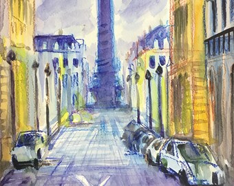 Paris, Paris Watercolor, Watercolor Paris, Painting Art, Watercolor Original Art, Unique Art, Drawings, Original Painting, Art, Paintings