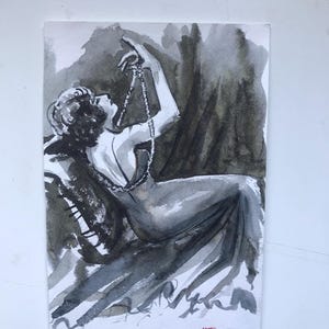 Donne retrò, pittura donna, donna acquerello, arte unica, acquerello originale, acquerello originale, arte unica, arte, dipinti, foto