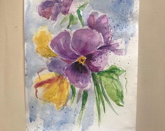 Floral Still Life, Original Watercolor Painting, A4 Art