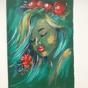 Belle donne, acrilico originale, arte unica, arte in edizione limitata, nuova arte, quadro acrilico
