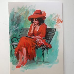 Belle donne, acrilico originale, arte unica, arte in edizione limitata, nuova arte, quadro acrilico