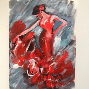Spanish Dancer, Painting Woman, Woman Acrylic Painting, Acrylic Woman, Spanish Dancer Painting, Woman Painting, Acrylic Original Art