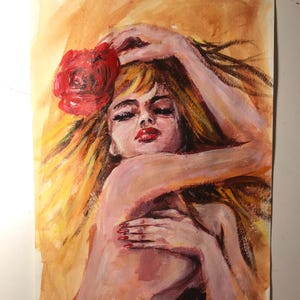 Pintura acrílica, Nudeart, Nudeart Girl, Desenho em acrílico, Arte acrílica original, Acrílico sobre papel, Imagem acrílica, Fotos de meninas, Menina