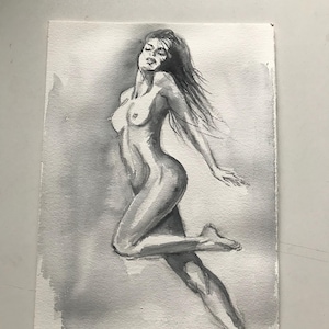 Woman Watercolor, Original Watercolor, Original Aquarelle, Unique Art, Limited Ediions Art, New Art