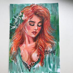 Pintura acrílica, Nudeart, Nudeart Girl, Desenho acrílico, Arte acrílica original, Acrílico sobre papel, Imagem acrílica, Fotos de meninas, Menina