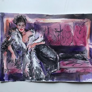 Woman Watercolor, Original Watercolor, Original Aquarelle, Unique Art, Limited Ediions Art, New Art