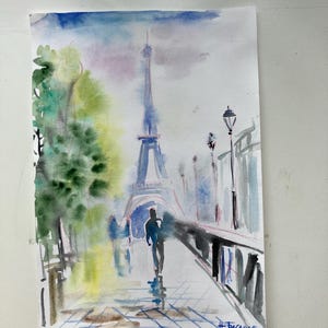 Paris, Paris Watercolor, Watercolor Paris, Painting Art, Painting Paris, Original Painting, Art, Paintings, Watercolor Painting