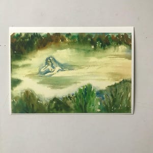 Nebel Aquarell, Nebel Malerei, Malerei Neu, Aquarell Kunst, Malerei Nebel, Originale Malerei, Limitierte Malerei, Nebel
