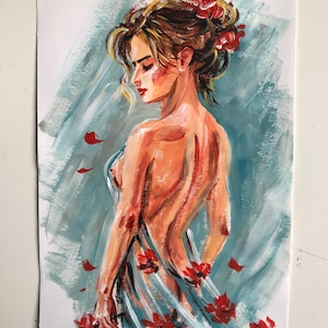 Belle donne, acrilico originale, arte unica, arte in edizione limitata, nuova arte, quadro acrilico
