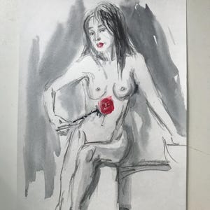 Woman Watercolor, Original Watercolor, Original Aquarelle, Unique Art, Limited Edition Art, New Art