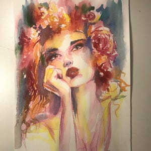 Bella Signora, Dipinto di Signora, Dipinto di Signore, Nobildonna, Imperatrice, Acquerello, Acquerello Originale, Aquarelle Originale, Arte Unica, Arte