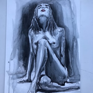 Woman Watercolor, Original Watercolor, Original Aquarelle, Unique Art, Limited Edition Art, New Art