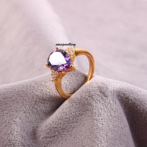 Alexandrite Ring, Cluster Ring, Pear Cut Alexandrite, 925 Sterling Silver Ring, Statement Ring, Promise Ring, Alexandrite, June Birthstone