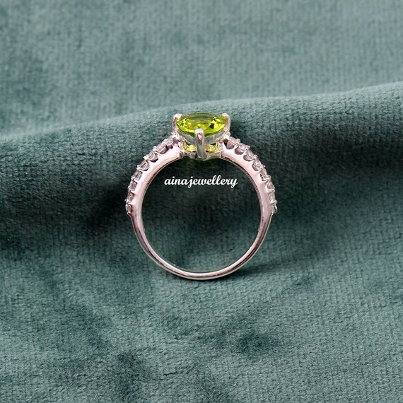 Natural Peridot Stackable Ring August Birthstone Peridot Ring