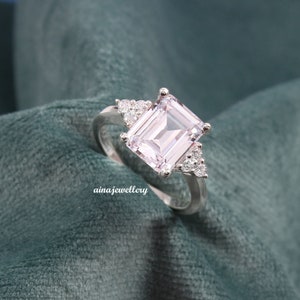 CZ Ring, White Zircon Ring, CZ Zircon Ring, Wedding Ring, Birthstone Ring, April Birthstone, Octagon Shape Ring, Engagement Ring, Gift Her