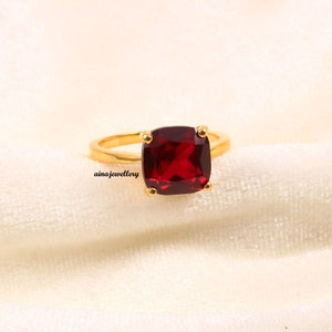 Anillo de rubí, piedra de nacimiento de julio, anillo especial, anillo de rubí rojo, anillo de regalo de boda, plata de ley 925, anillo apilable, anillo llamativo, anillo de novia
