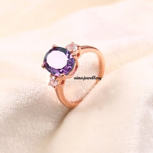 Alexandrite Ring, Zircon Ring, 925 Sterling Silver, Wedding Gift Ring, Alexandrite Jewelry, Vintage Ring, June Birthstone, Oval Cut Ring