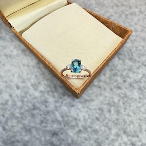 London Blue Topaz Ring, 925 Sterling Silver, December Birthstone, Engagement Ring, Birthstone Ring, Promise Ring, Vintage Ring, Wedding Ring