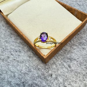 Amethyst Ring, Natural Amethyst, Statement Ring, Engagement Gift Ring, Vintage Ring, 925 Sterling Silver, Bridal Ring, February Birthstone