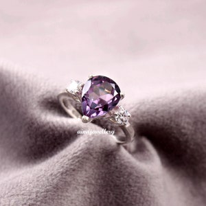 Alexandrite Ring, Alexandrite Jewelry, Pear Cut Ring, Wedding Ring, 925 Sterling Silver, Vintage Ring, June Birthstone, Engagement Gift Ring